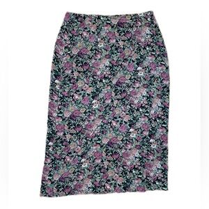 Vintage Halston Pink Floral Wrap Skirt Size 16